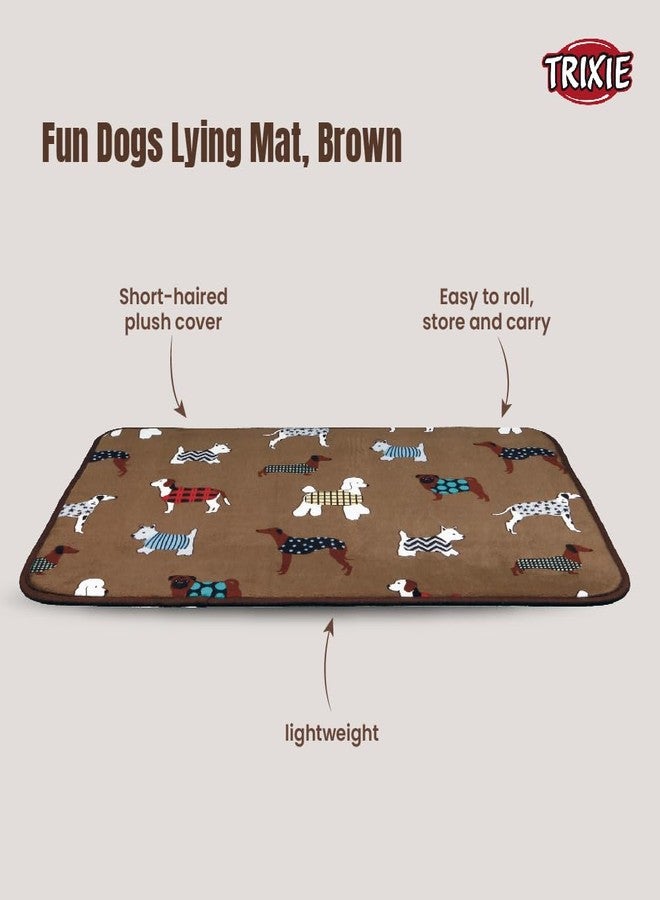 تريكسي سجادة استلقاء تريكسي فن دوغز للكلاب الصغيرة والمتوسطة الحجم - 90 × 68 سم، بني - Image 3